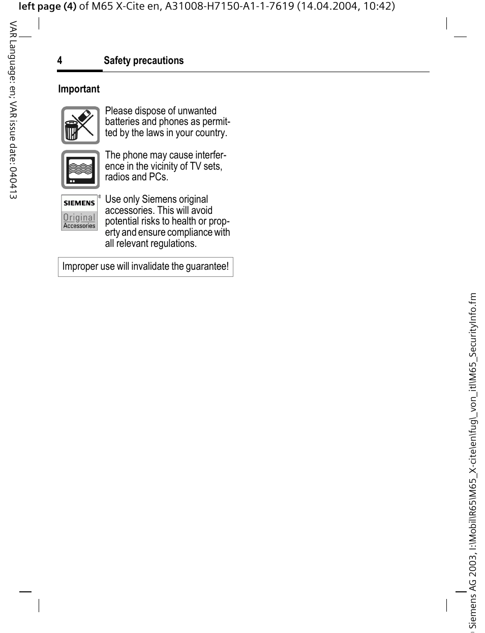 Siemens M65 User Manual | Page 5 / 142