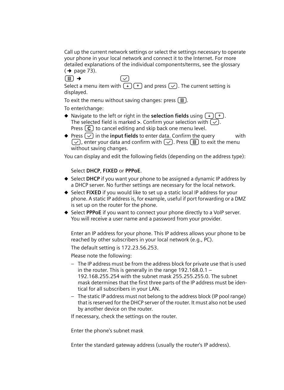 Setting up the network, Or your router, Phone | Siemens Gigaset DE380 IP R User Manual | Page 54 / 91
