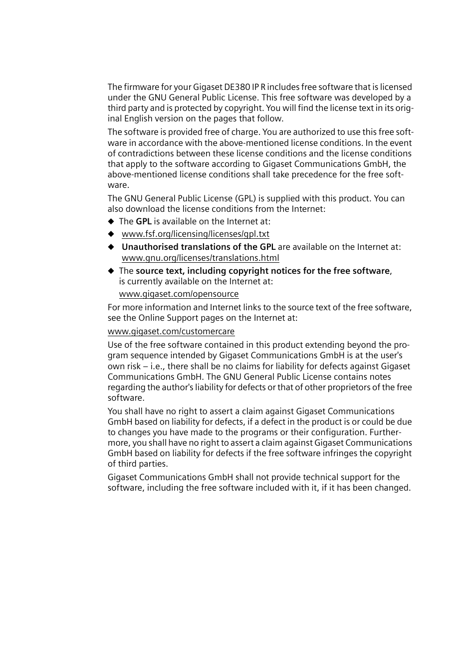 Free software | Siemens Gigaset DE380 IP R User Manual | Page 66 / 91