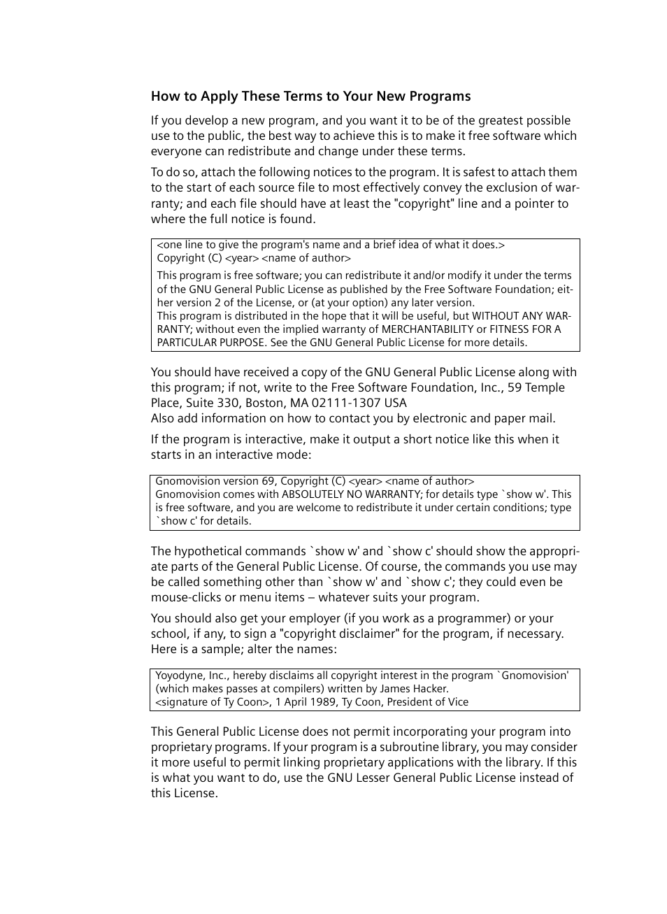 How to apply these terms to your new programs | Siemens Gigaset DE380 IP R User Manual | Page 73 / 91