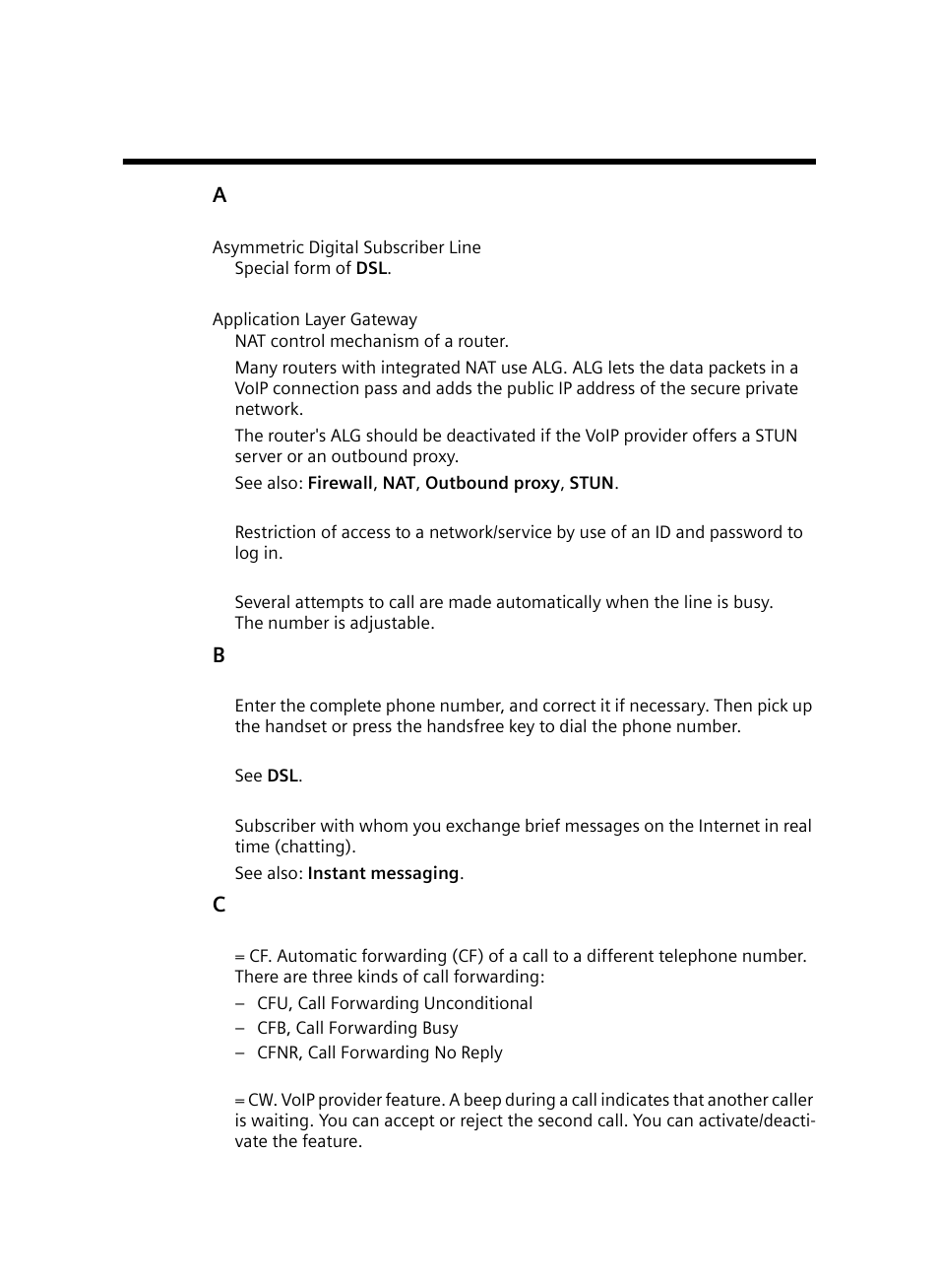 Glossary, Re detailed explanations, Detailed explanations | Siemens Gigaset DE380 IP R User Manual | Page 74 / 91