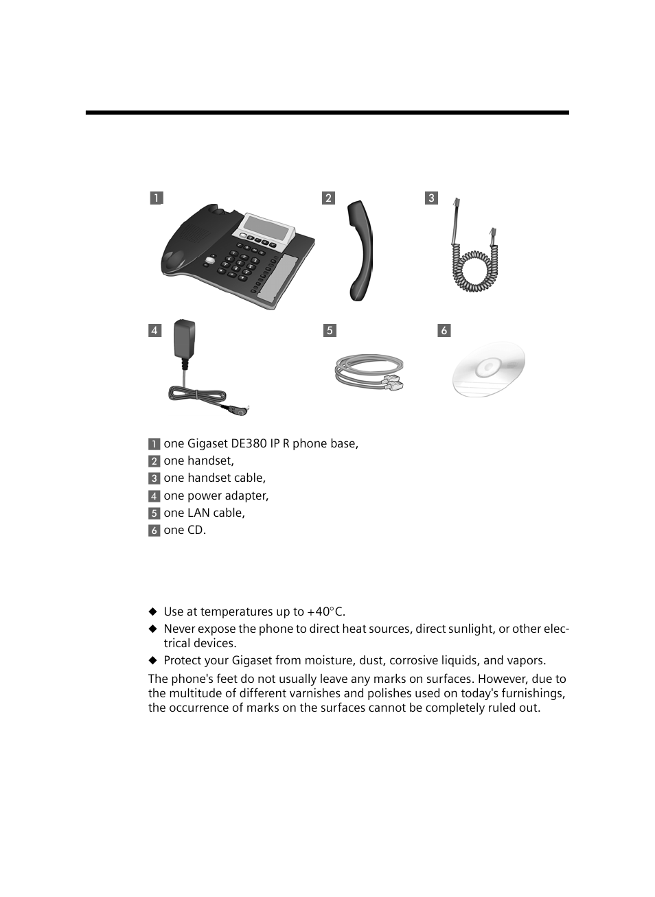 First steps, Check the package contents, Setting up the phone | Check the package contents setting up the phone | Siemens Gigaset DE380 IP R User Manual | Page 8 / 91