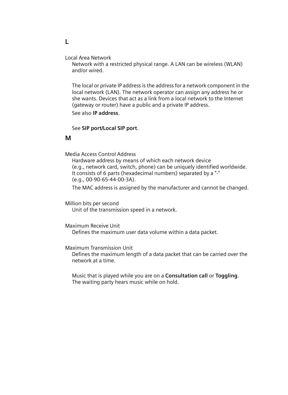 Mbps | Siemens Gigaset DE380 IP R User Manual | Page 81 / 91