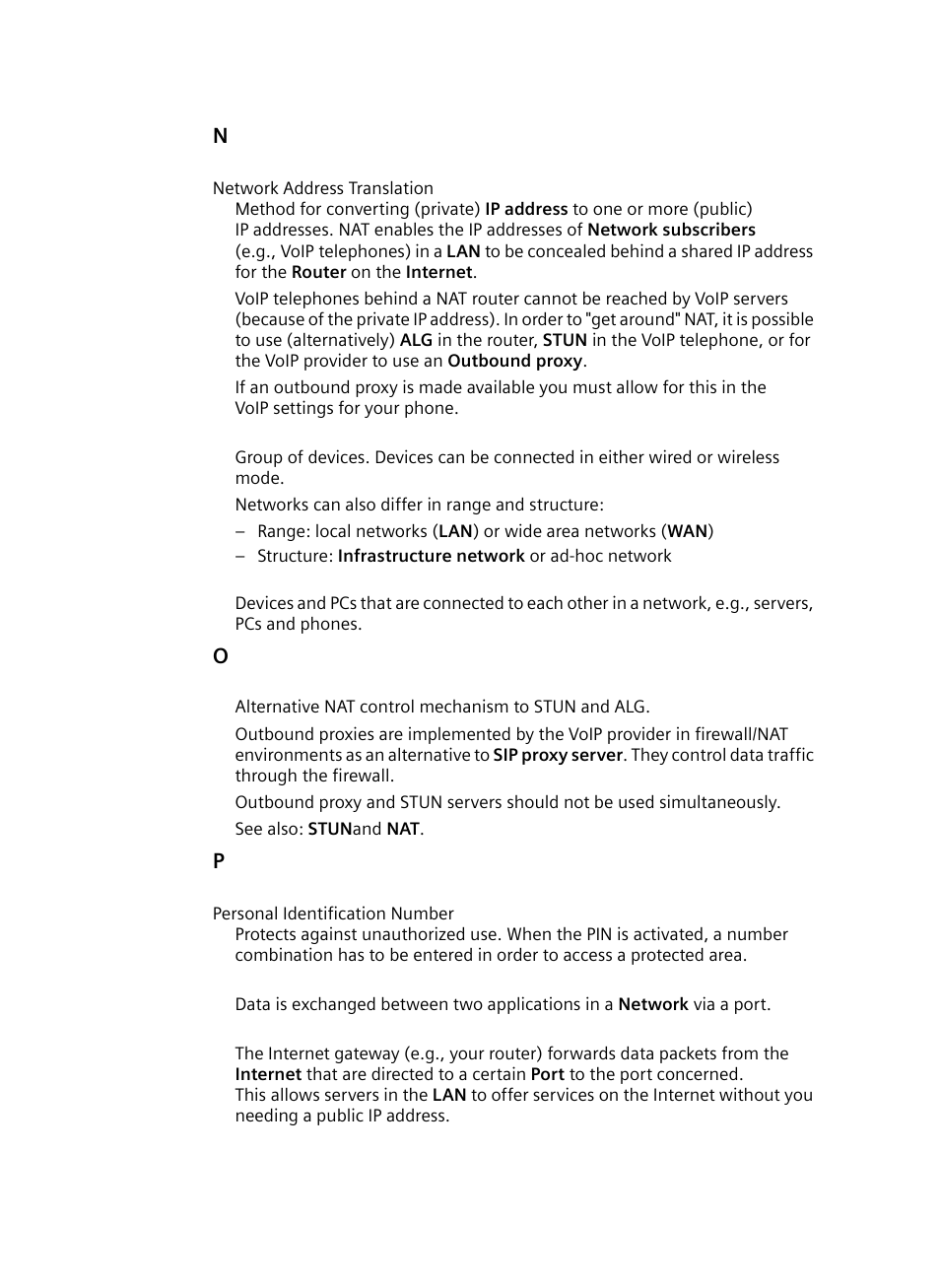 Nat , outbound proxy, Network subscribers, Networks | H the network subscribers, L network subscribers, Network, Network subscribers (e | Siemens Gigaset DE380 IP R User Manual | Page 82 / 91