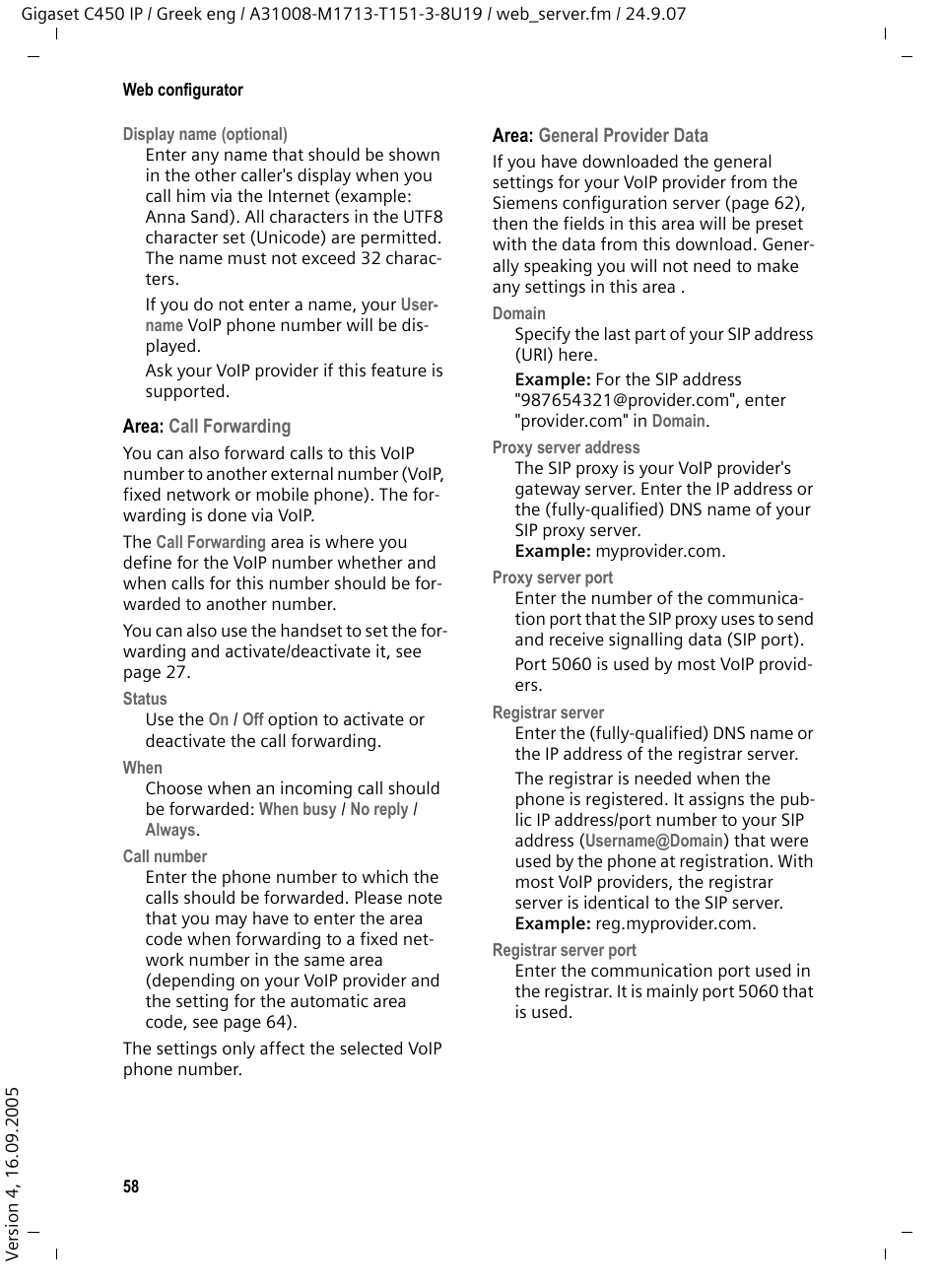 Siemens Gigaset C450IP User Manual | Page 59 / 106