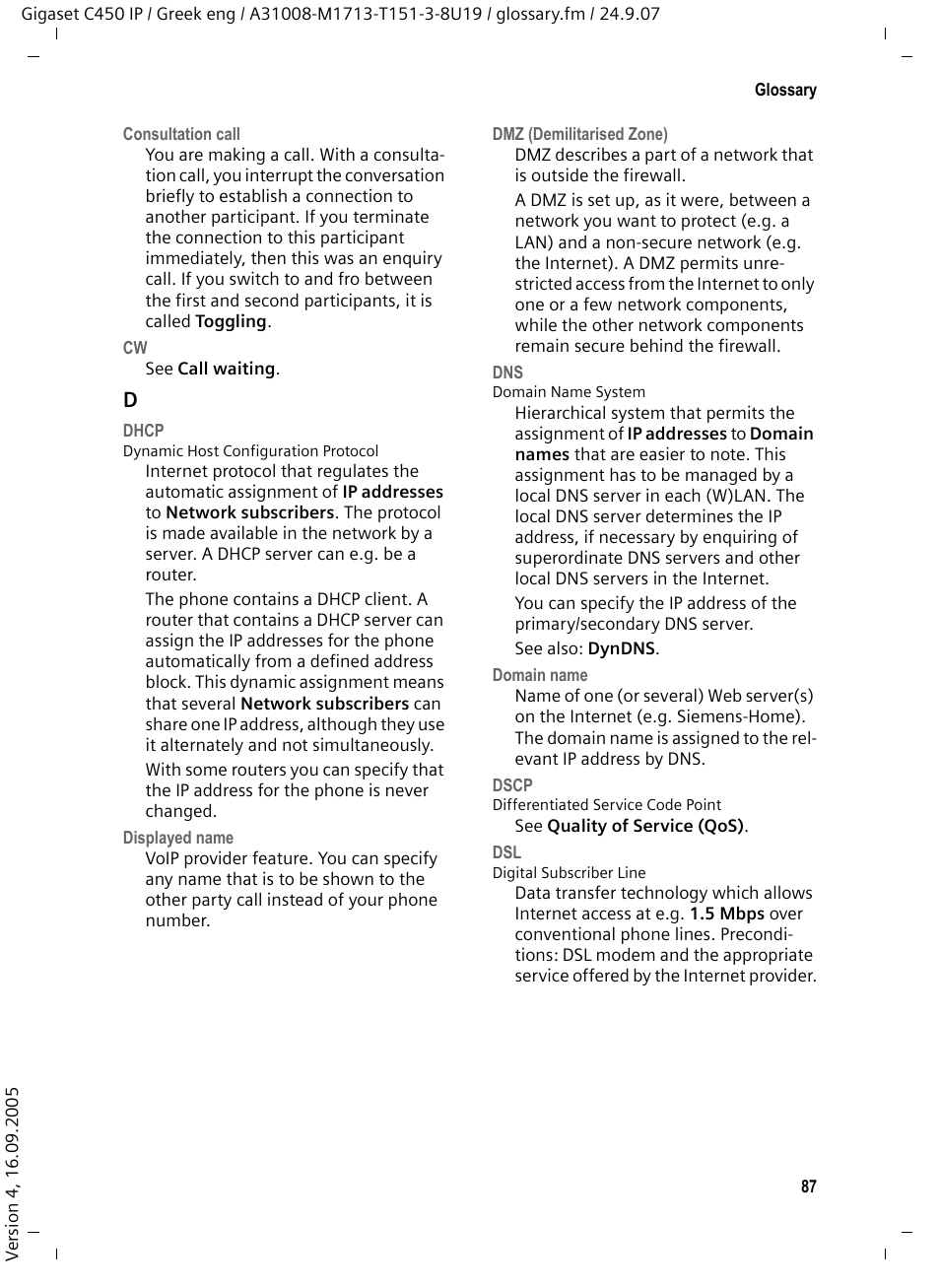 See dsl | Siemens Gigaset C450IP User Manual | Page 88 / 106