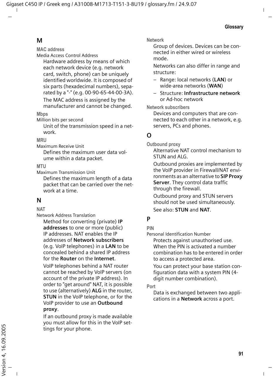 Nat , outbound, Proxy, Network subscribers . the | L network subscribers, Mbps, Networks, Network subscri, Bers can pr, Connects several network subscribers, Network subscribers | Siemens Gigaset C450IP User Manual | Page 92 / 106