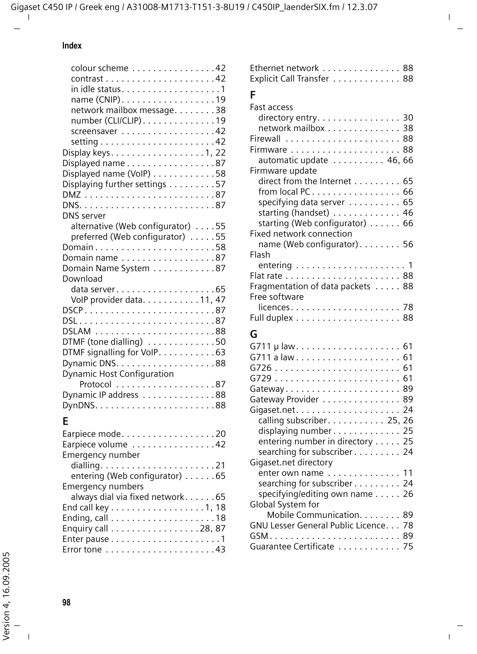 Siemens Gigaset C450IP User Manual | Page 99 / 106