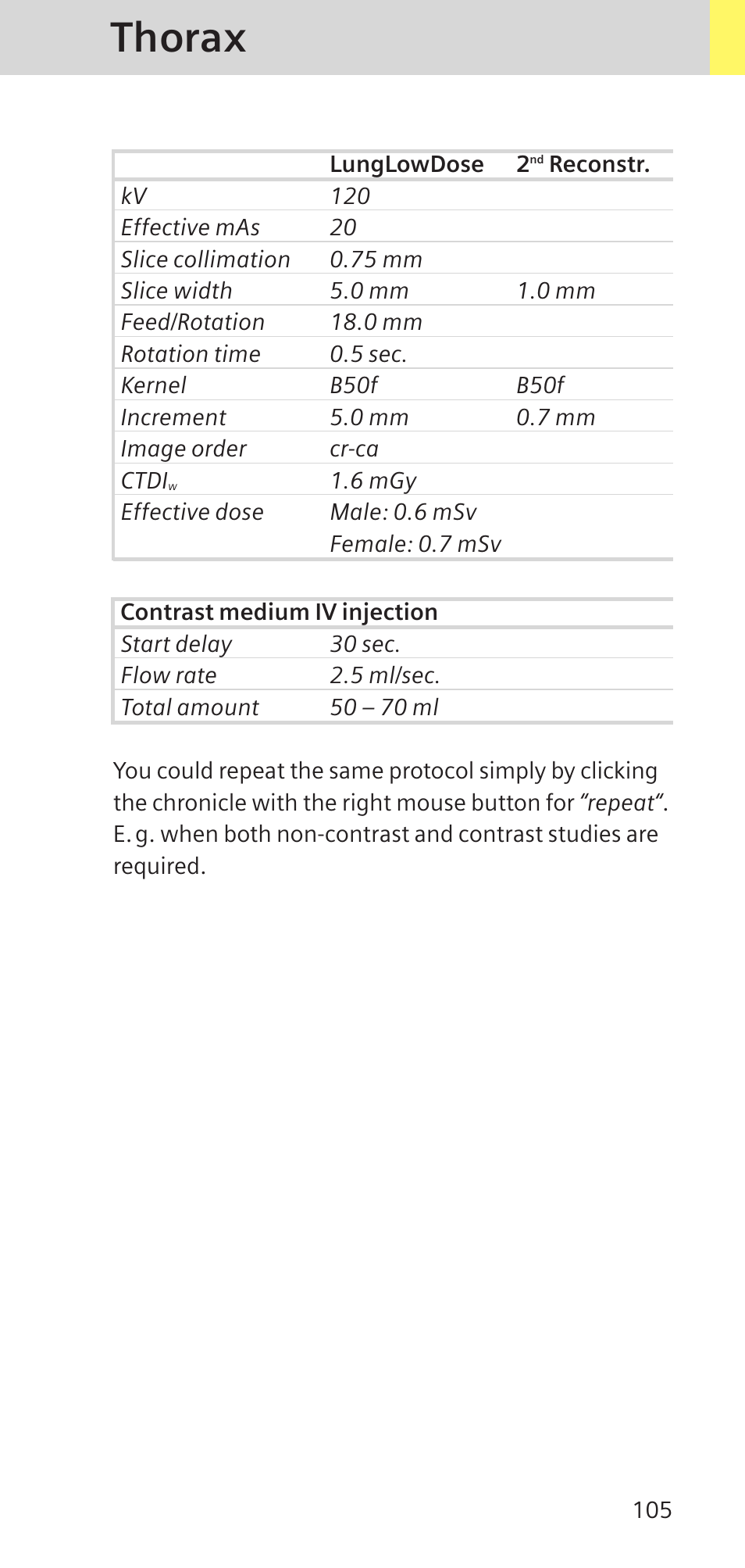 Thorax | Siemens SOMATOM SENSATION CARDIAC A60 User Manual | Page 105 / 128