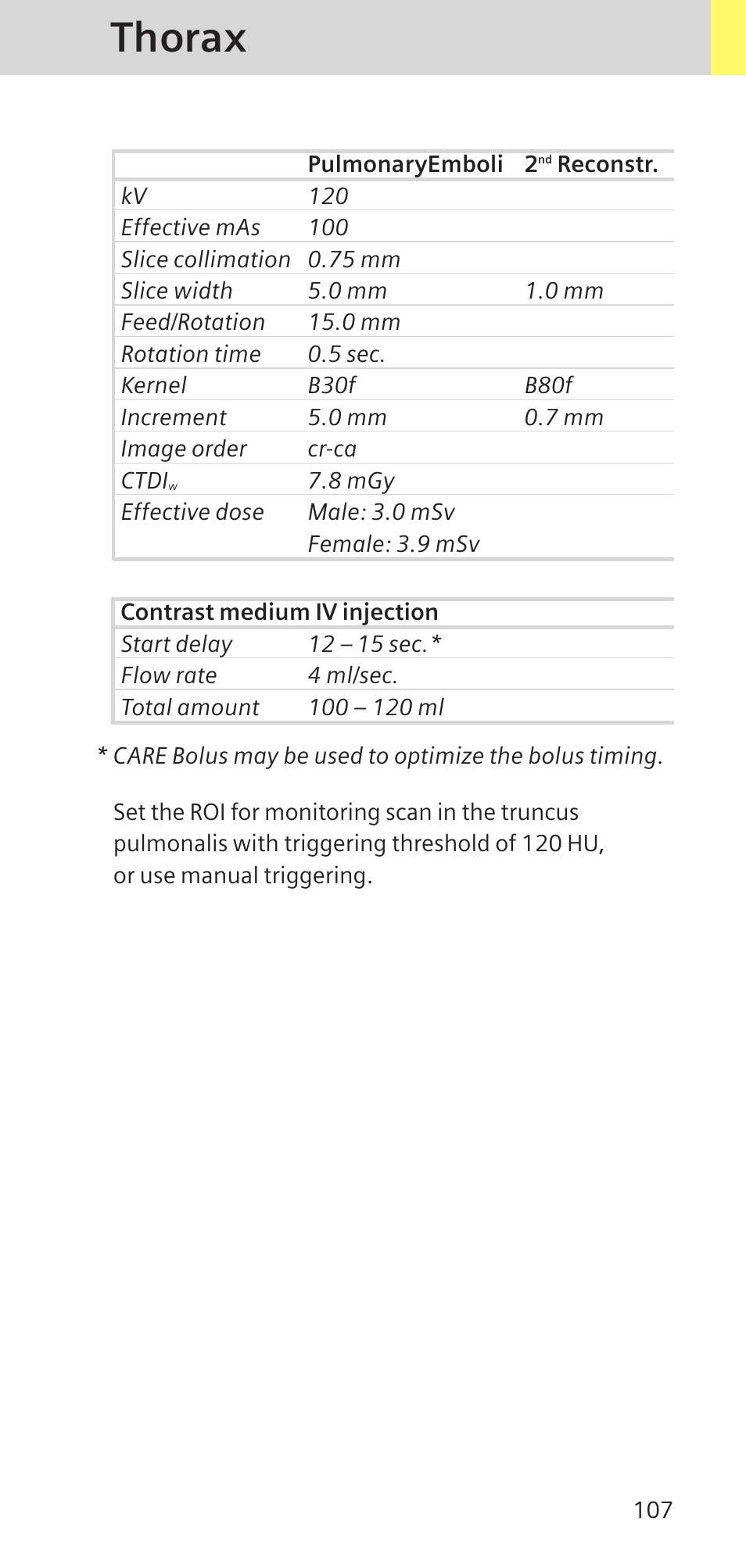 Thorax | Siemens SOMATOM SENSATION CARDIAC A60 User Manual | Page 107 / 128