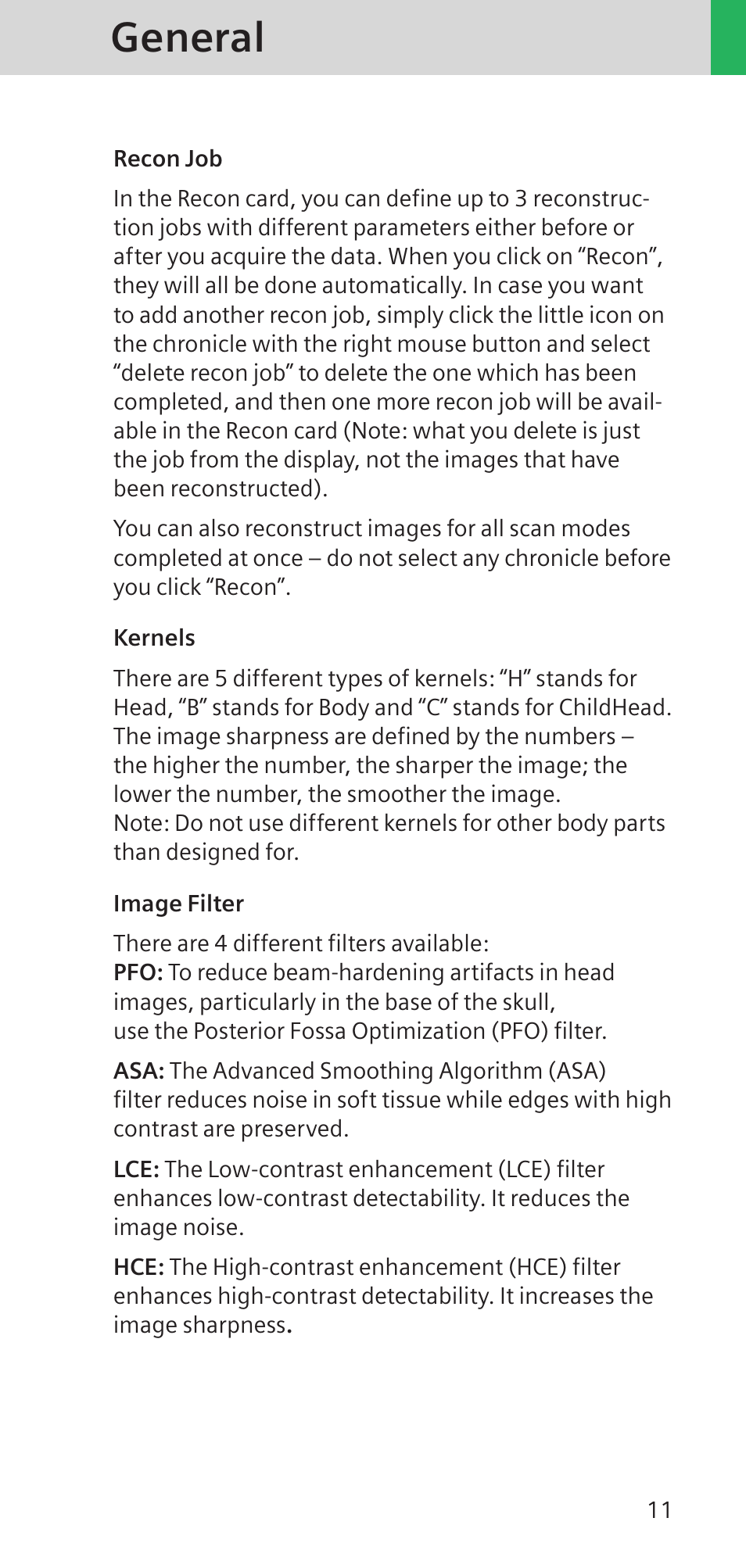 General | Siemens SOMATOM SENSATION CARDIAC A60 User Manual | Page 11 / 128
