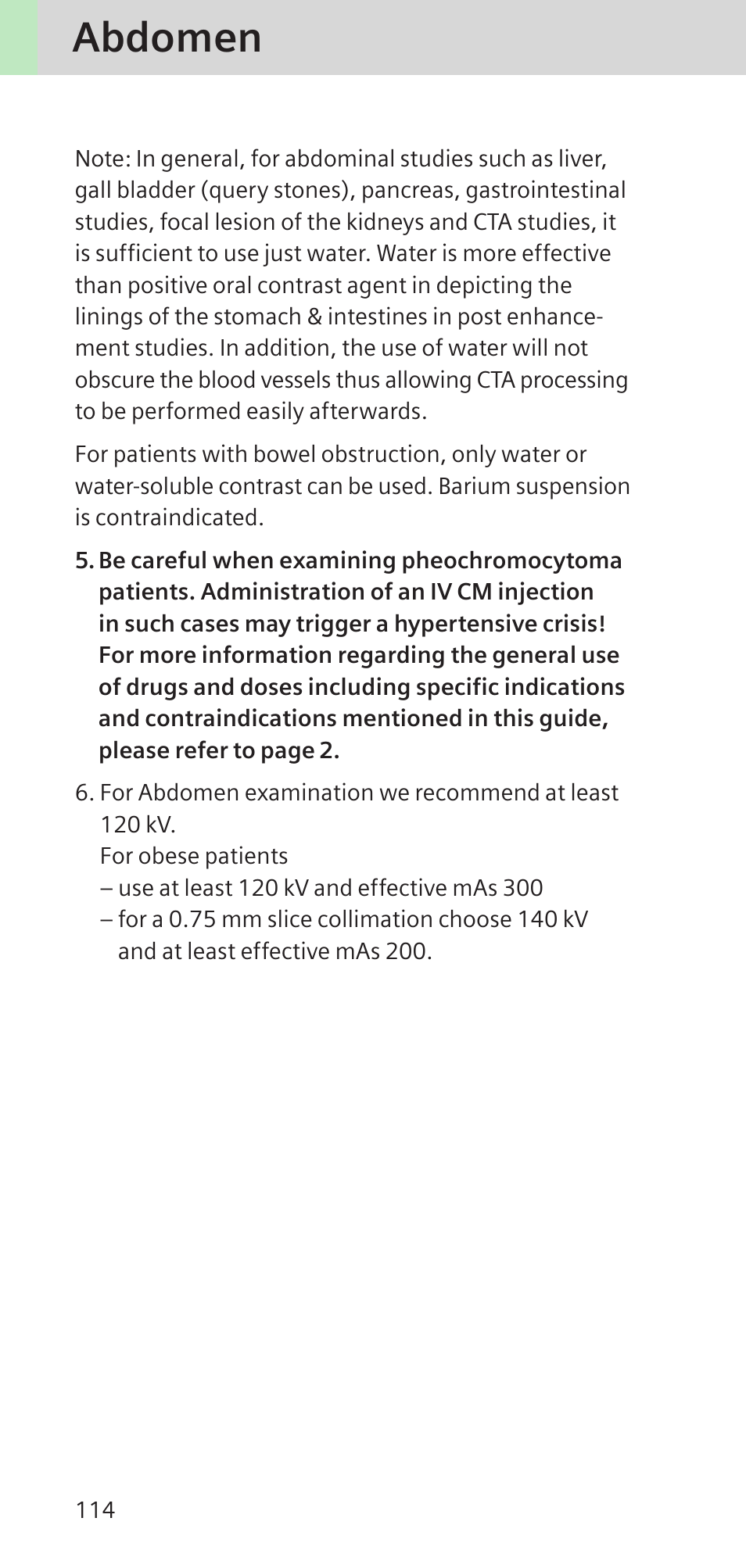 Abdomen | Siemens SOMATOM SENSATION CARDIAC A60 User Manual | Page 114 / 128