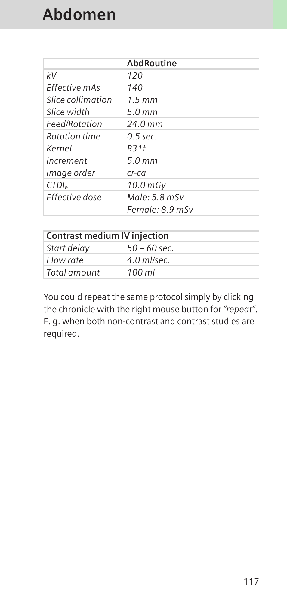 Abdomen | Siemens SOMATOM SENSATION CARDIAC A60 User Manual | Page 117 / 128
