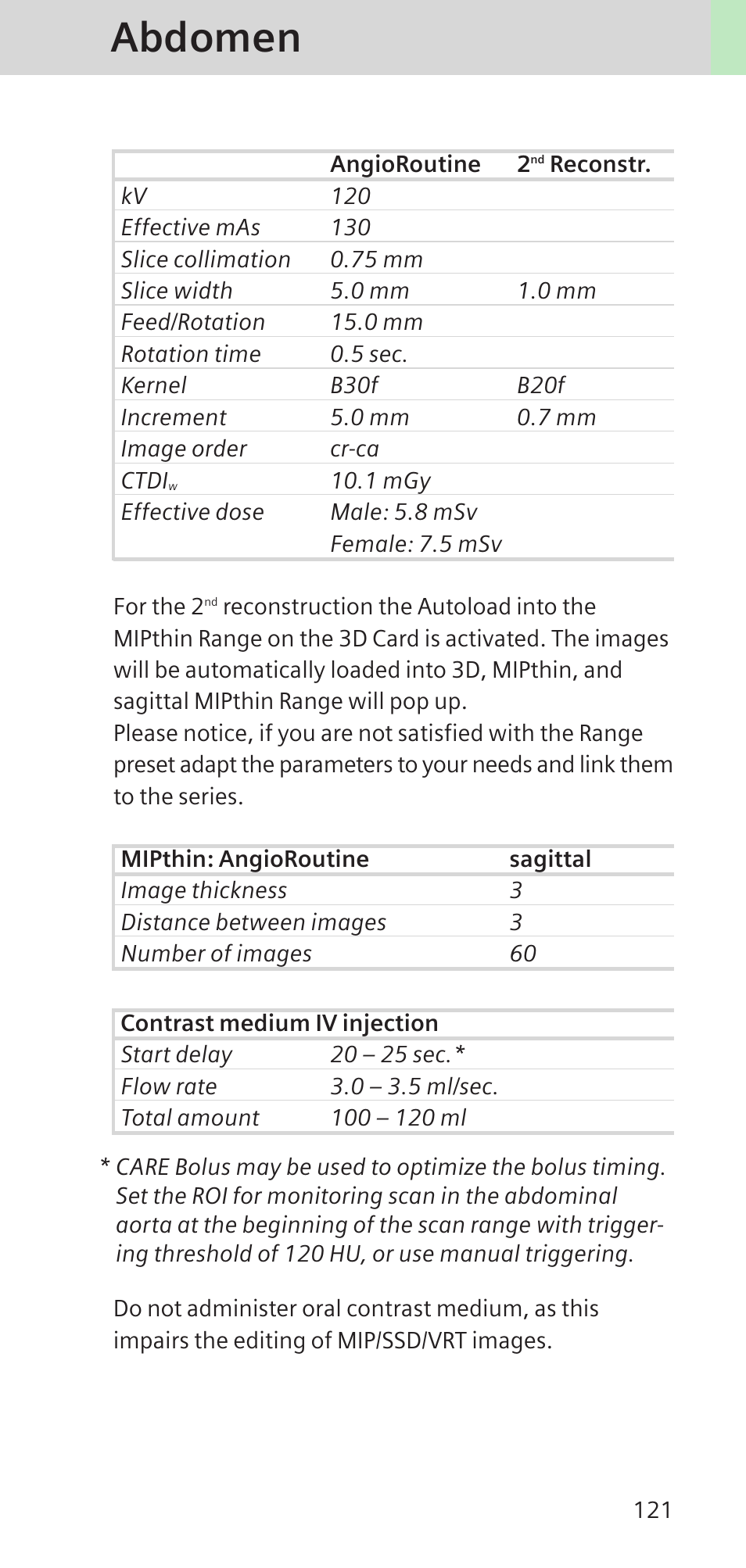 Abdomen | Siemens SOMATOM SENSATION CARDIAC A60 User Manual | Page 121 / 128