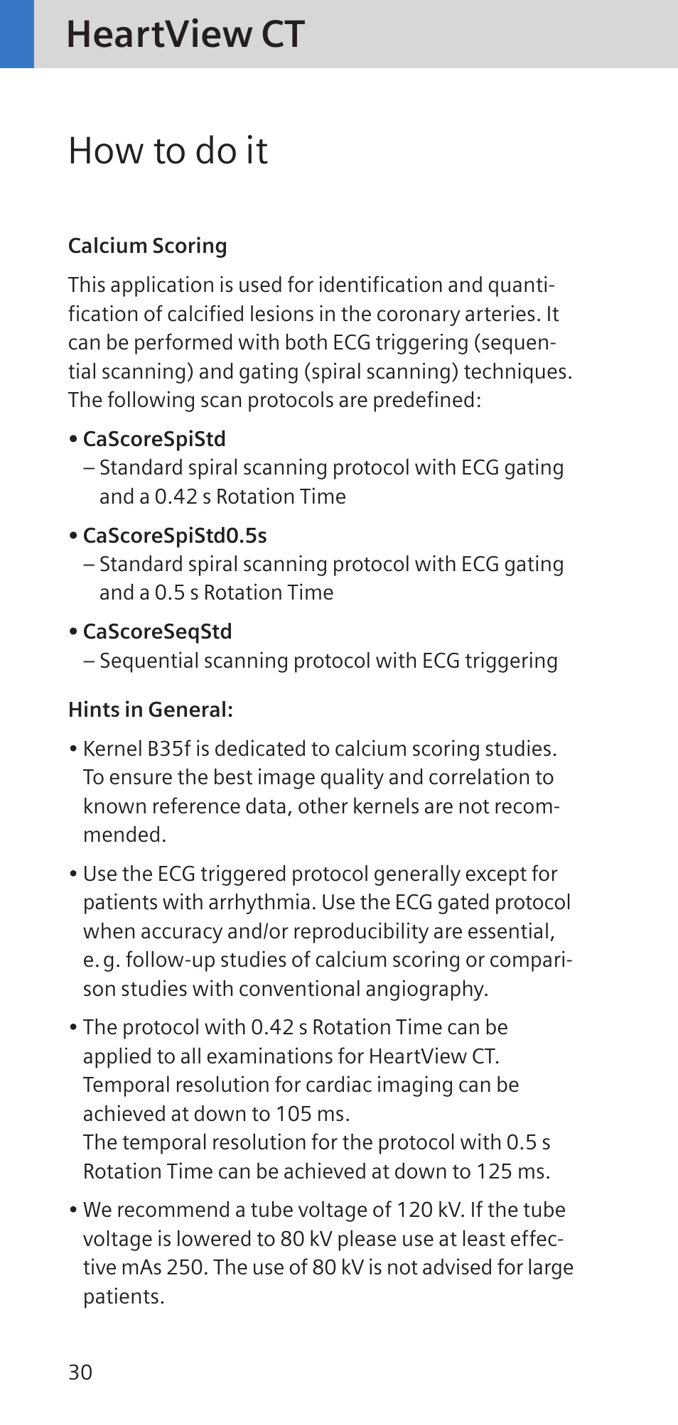 Heartview ct how to do it | Siemens SOMATOM SENSATION CARDIAC A60 User Manual | Page 30 / 128