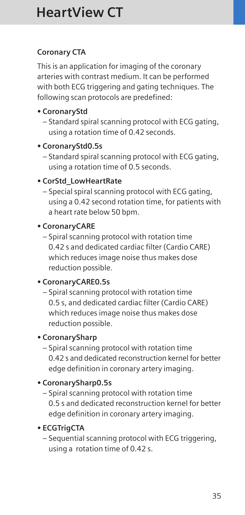 Heartview ct | Siemens SOMATOM SENSATION CARDIAC A60 User Manual | Page 35 / 128