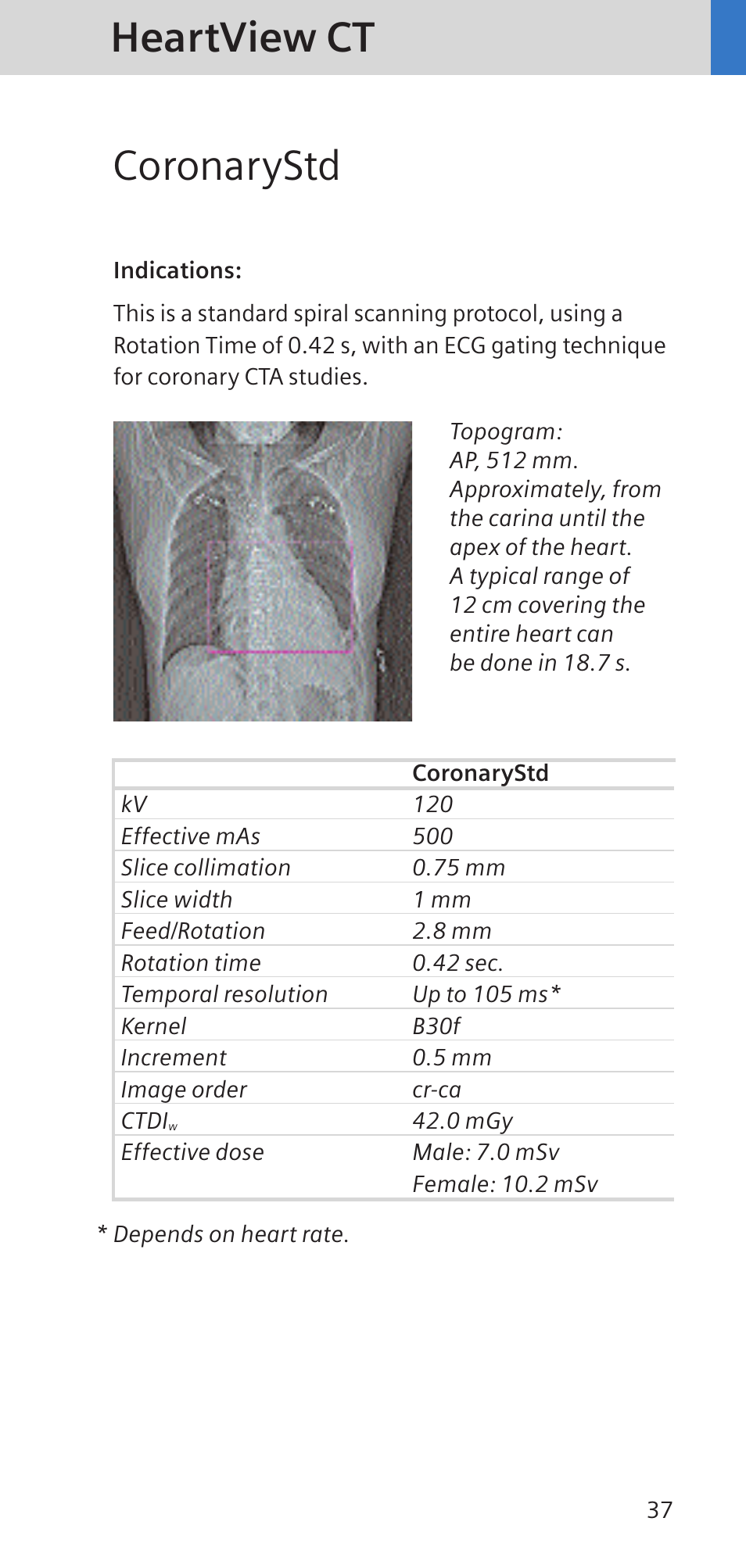 Heartview ct coronarystd | Siemens SOMATOM SENSATION CARDIAC A60 User Manual | Page 37 / 128