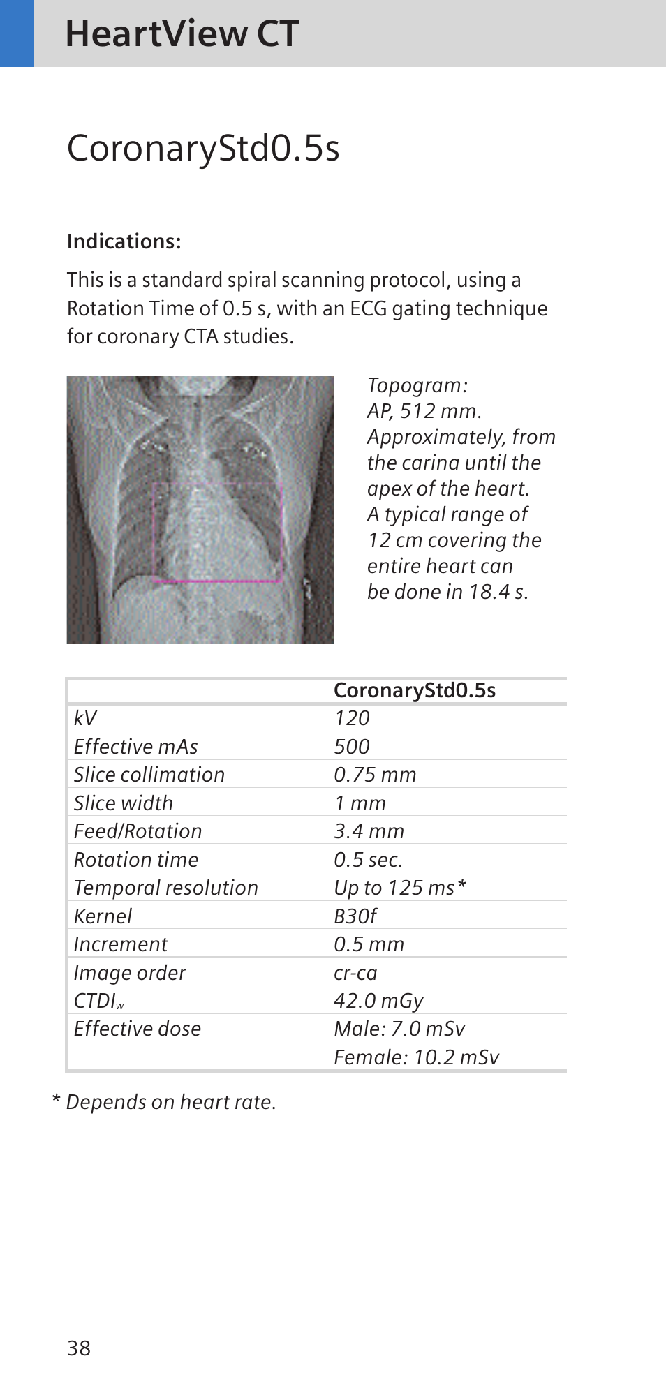 Heartview ct coronarystd0.5s | Siemens SOMATOM SENSATION CARDIAC A60 User Manual | Page 38 / 128