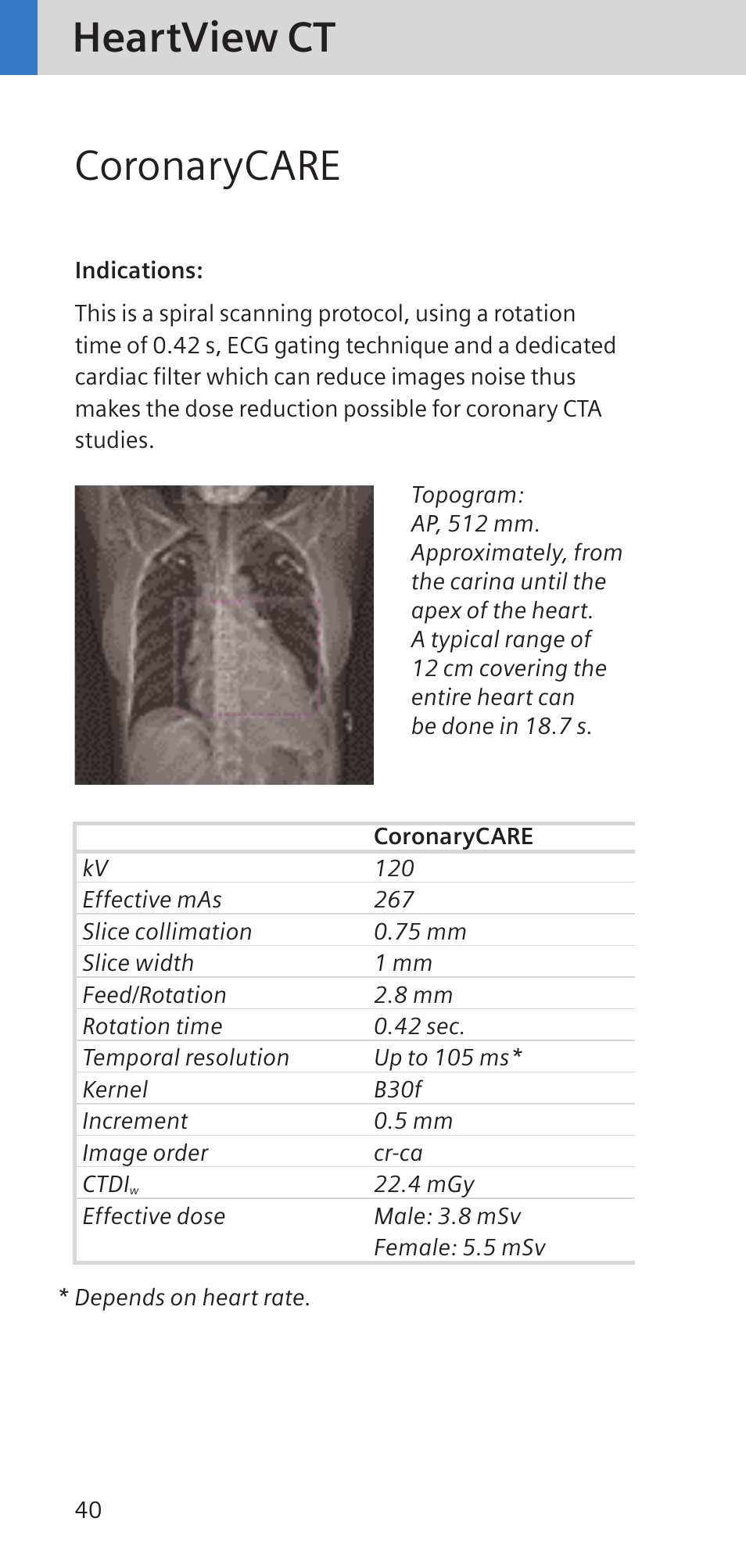 Heartview ct coronarycare | Siemens SOMATOM SENSATION CARDIAC A60 User Manual | Page 40 / 128