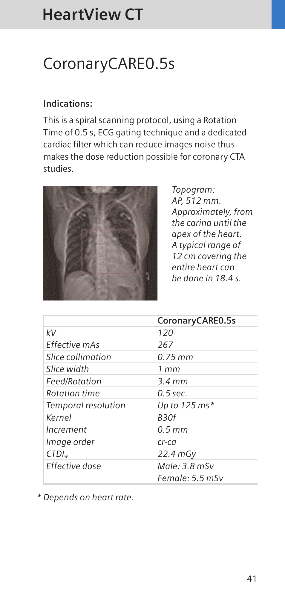 Heartview ct coronarycare0.5s | Siemens SOMATOM SENSATION CARDIAC A60 User Manual | Page 41 / 128