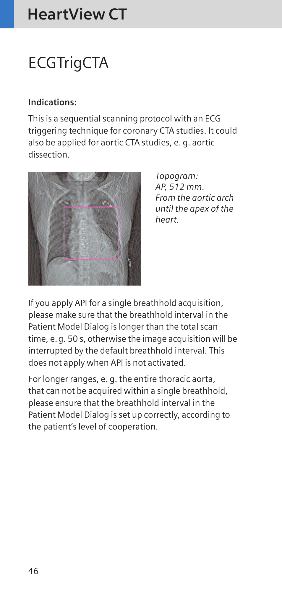 Heartview ct ecgtrigcta | Siemens SOMATOM SENSATION CARDIAC A60 User Manual | Page 46 / 128