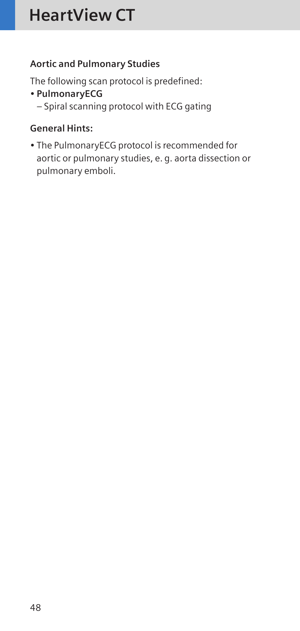 Heartview ct | Siemens SOMATOM SENSATION CARDIAC A60 User Manual | Page 48 / 128