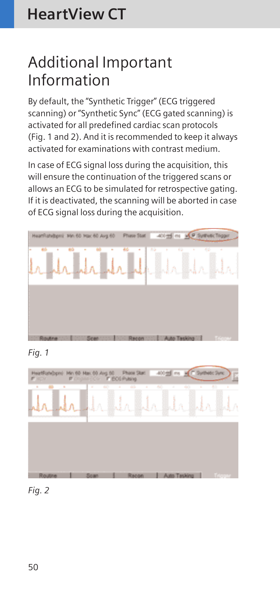 Heartview ct additional important information | Siemens SOMATOM SENSATION CARDIAC A60 User Manual | Page 50 / 128