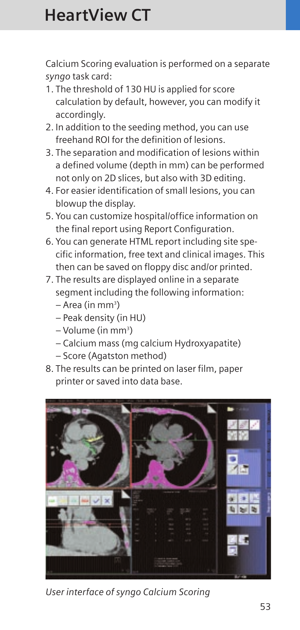 Heartview ct | Siemens SOMATOM SENSATION CARDIAC A60 User Manual | Page 53 / 128
