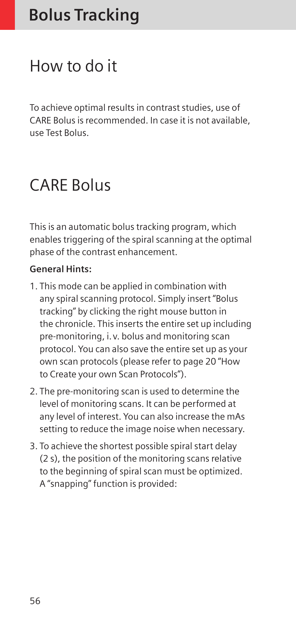 Bolus tracking how to do it, Care bolus | Siemens SOMATOM SENSATION CARDIAC A60 User Manual | Page 56 / 128