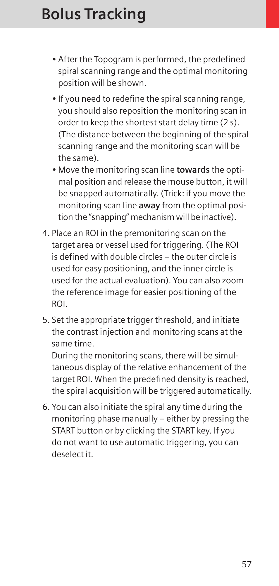 Bolus tracking | Siemens SOMATOM SENSATION CARDIAC A60 User Manual | Page 57 / 128