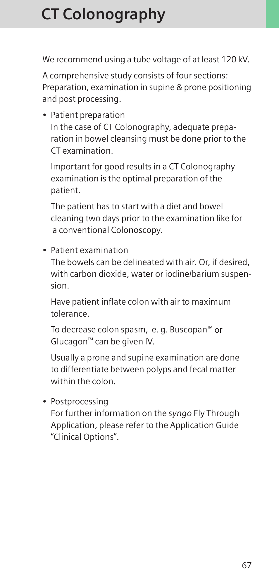 Ct colonography | Siemens SOMATOM SENSATION CARDIAC A60 User Manual | Page 67 / 128