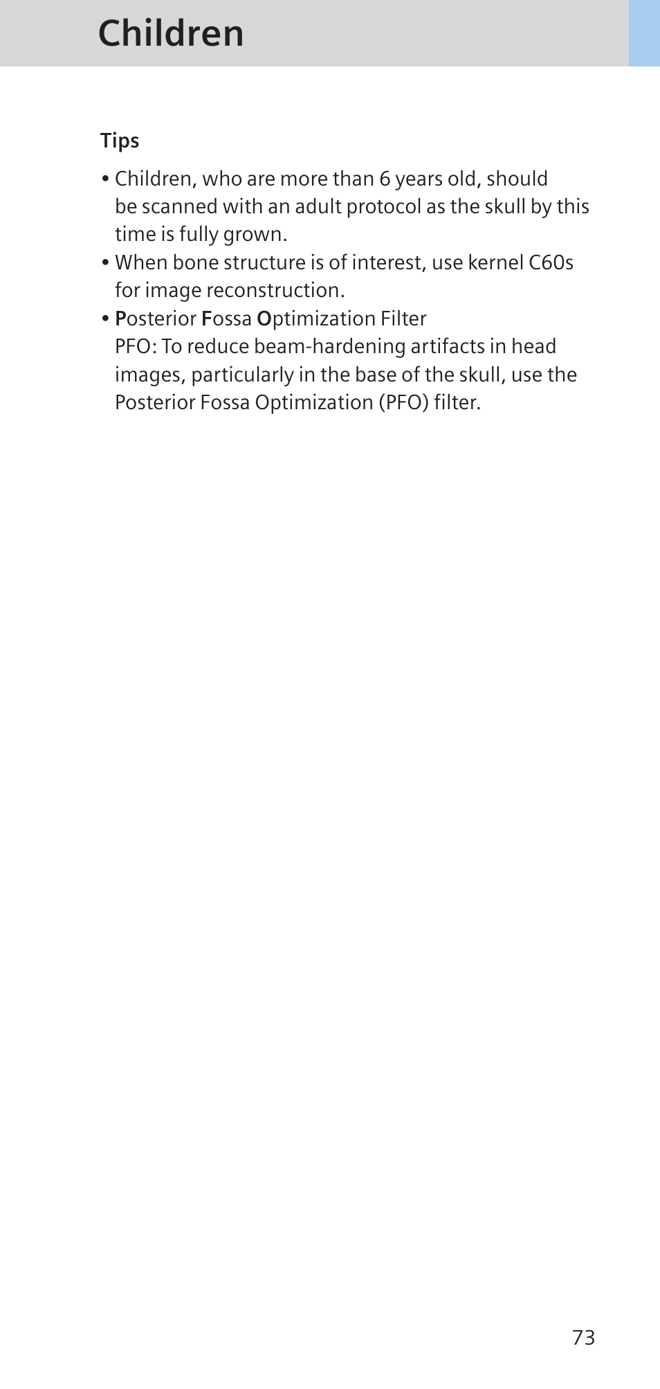 Children | Siemens SOMATOM SENSATION CARDIAC A60 User Manual | Page 73 / 128