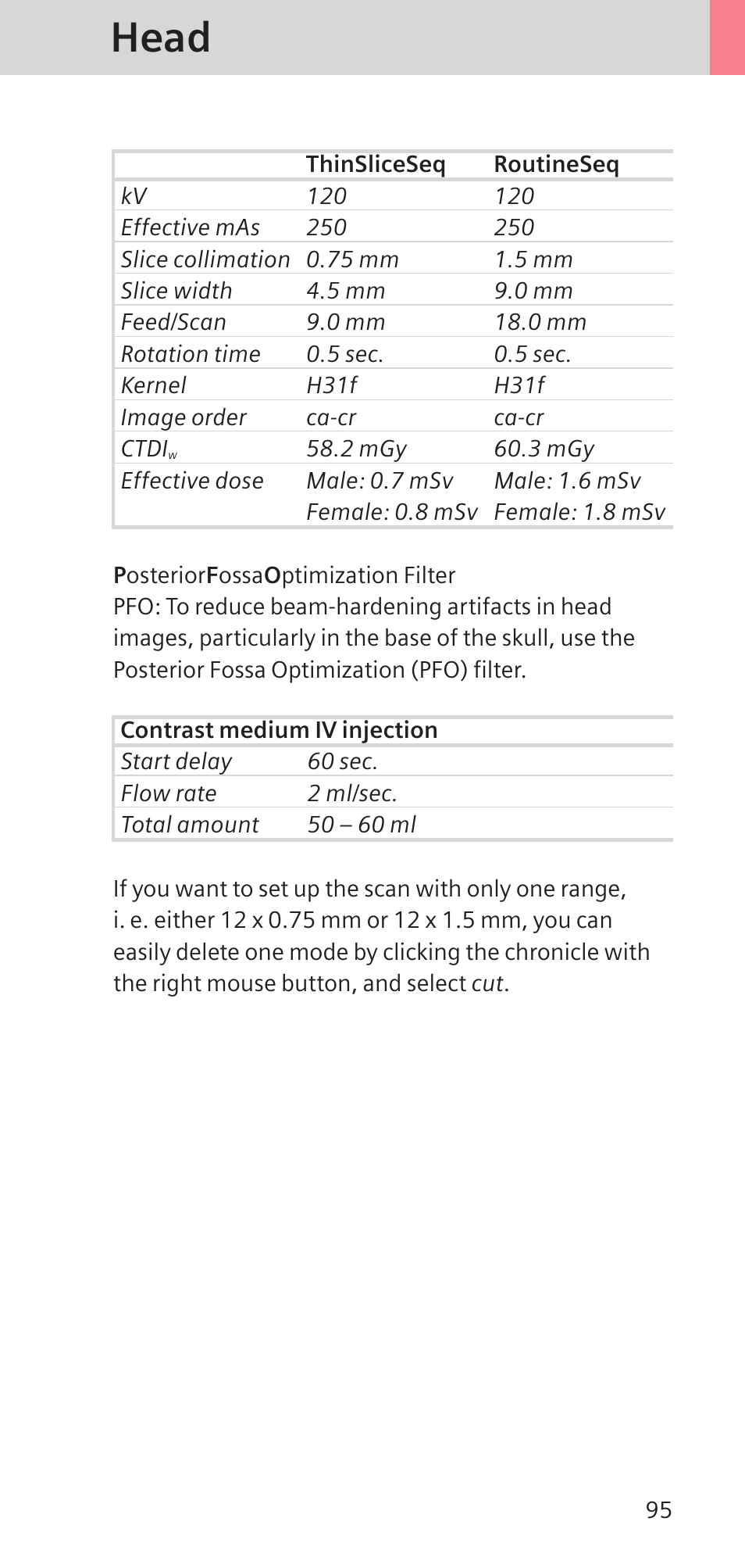 Head | Siemens SOMATOM SENSATION CARDIAC A60 User Manual | Page 95 / 128