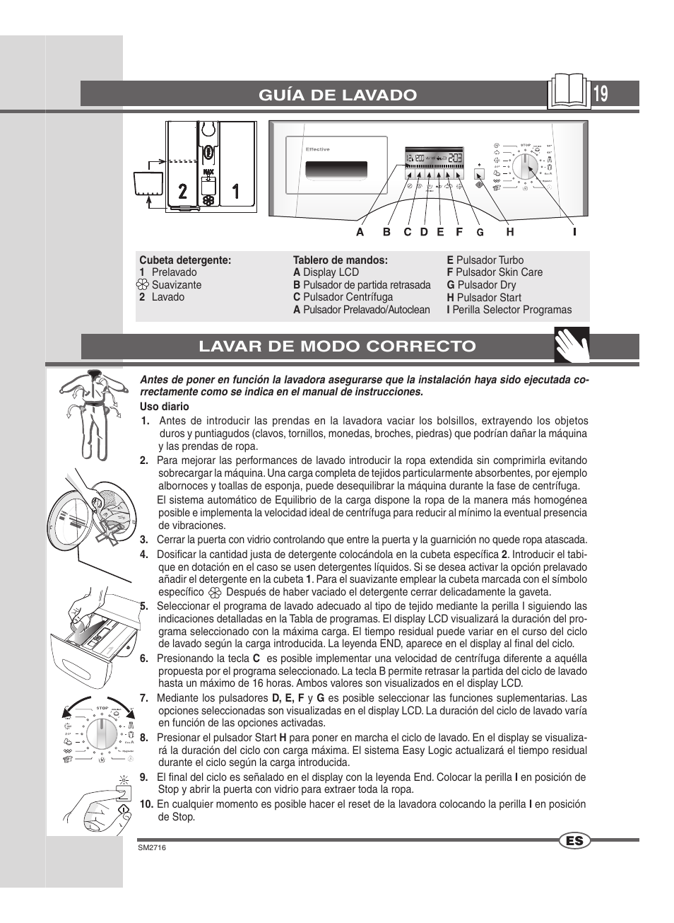 Guía de lavado, Lavar de modo correcto | Ardo WDN 1495 LW User Manual | Page 19 / 68