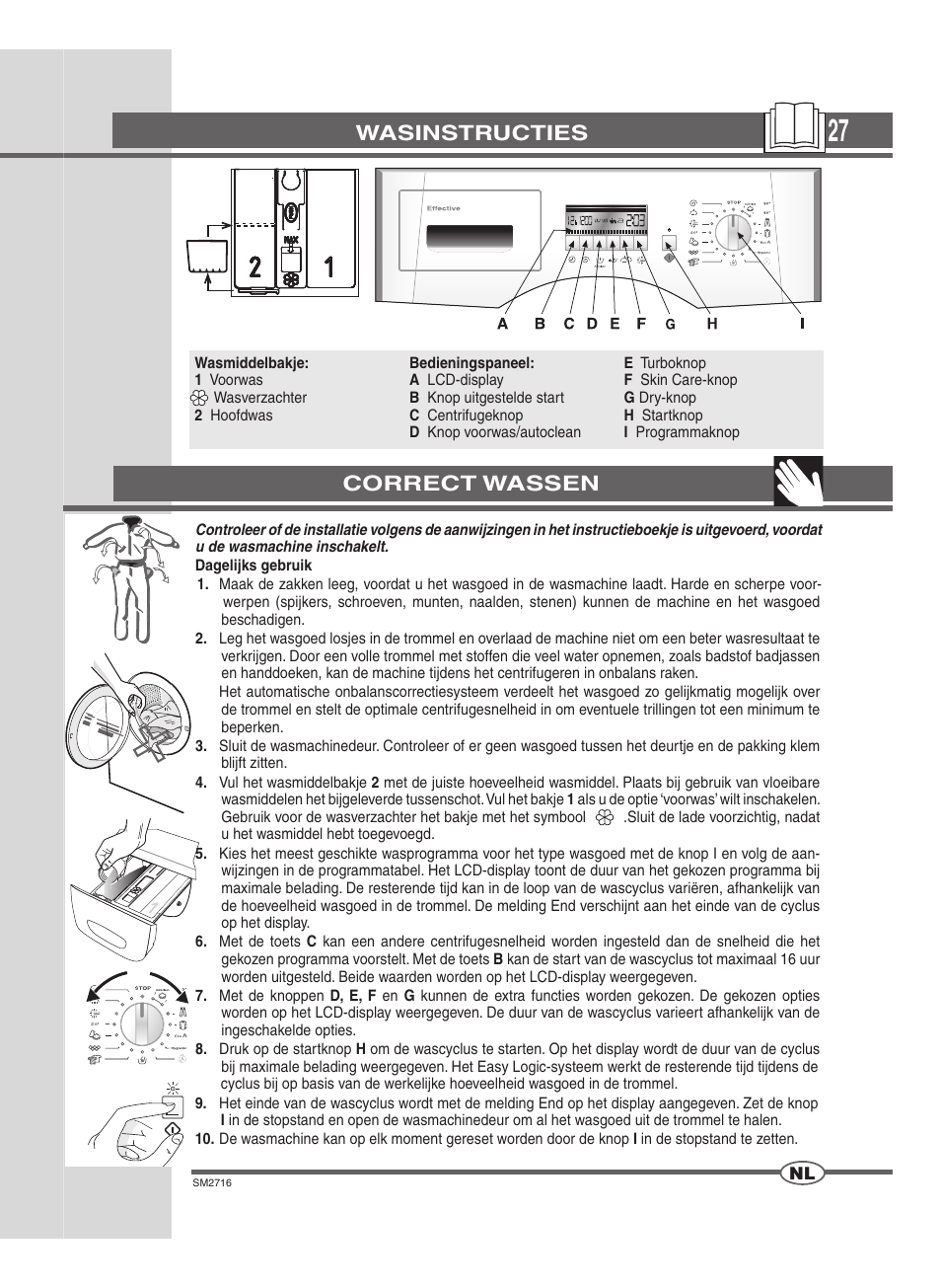 Wasinstructies, Correct wassen | Ardo WDN 1495 LW User Manual | Page 27 / 68