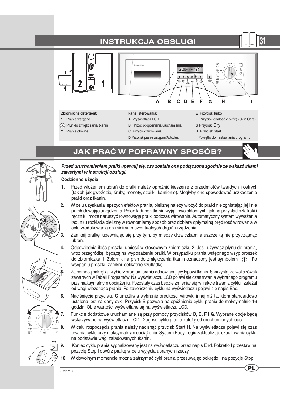 Instrukcja obsługi, Jak prać w poprawny sposób | Ardo WDN 1495 LW User Manual | Page 31 / 68