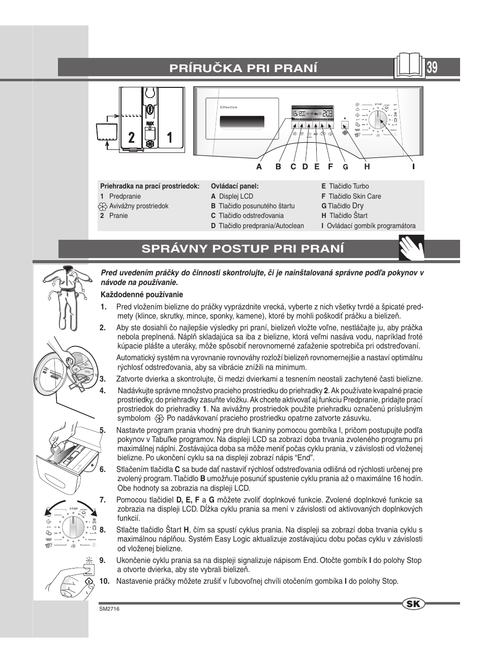 Príručka pri praní, Správny postup pri praní | Ardo WDN 1495 LW User Manual | Page 39 / 68