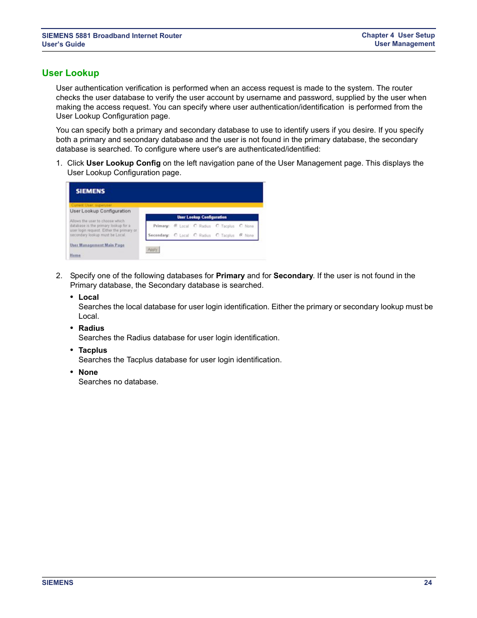 User lookup | Siemens 5881 User Manual | Page 30 / 87