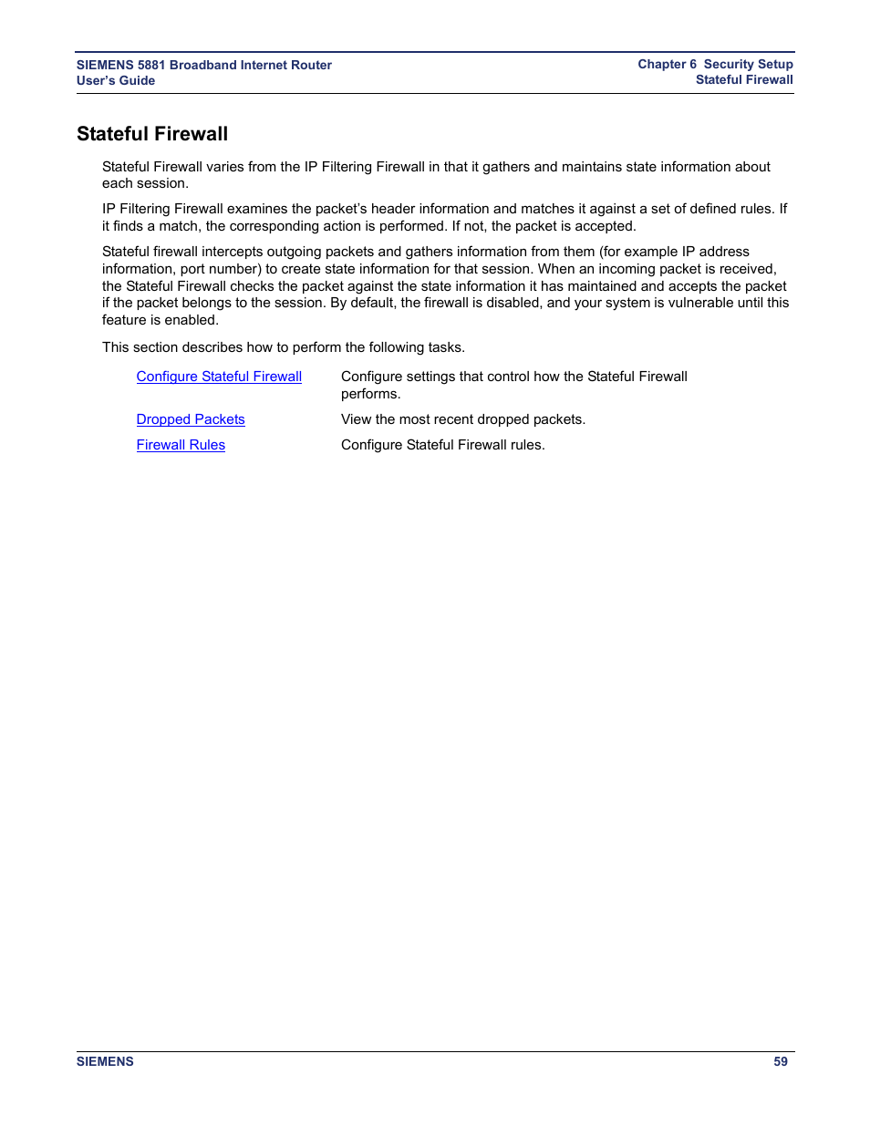Stateful firewall | Siemens 5881 User Manual | Page 65 / 87