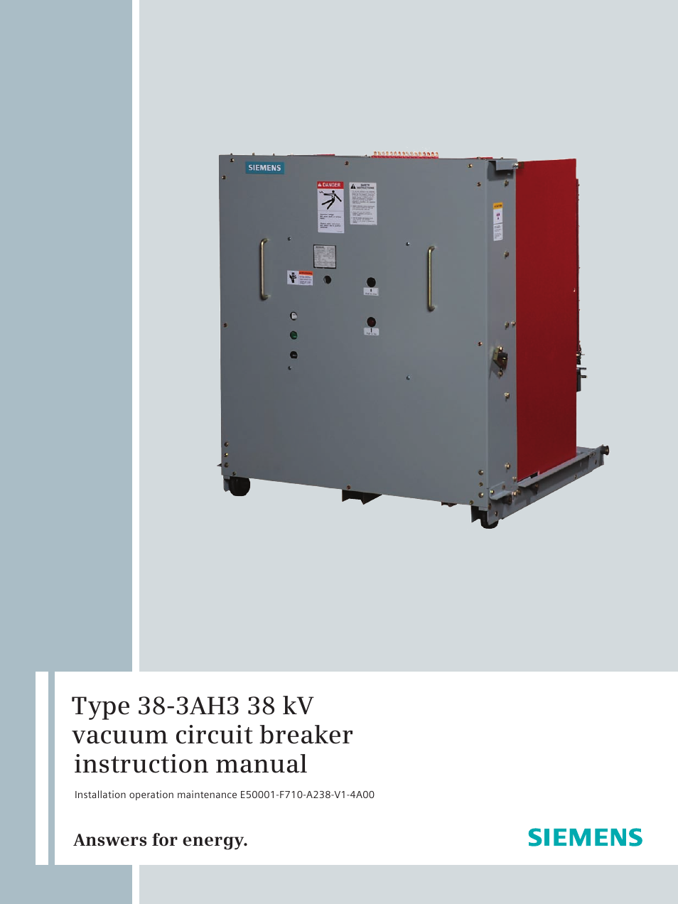 Siemens vacuum circuit breaker 38-3AH3 38 kV User Manual | 68 pages