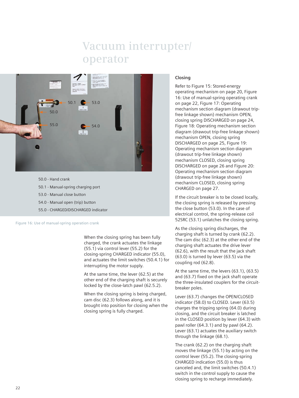 Vacuum interrupter/ operator | Siemens vacuum circuit breaker 38-3AH3 38 kV User Manual | Page 22 / 68