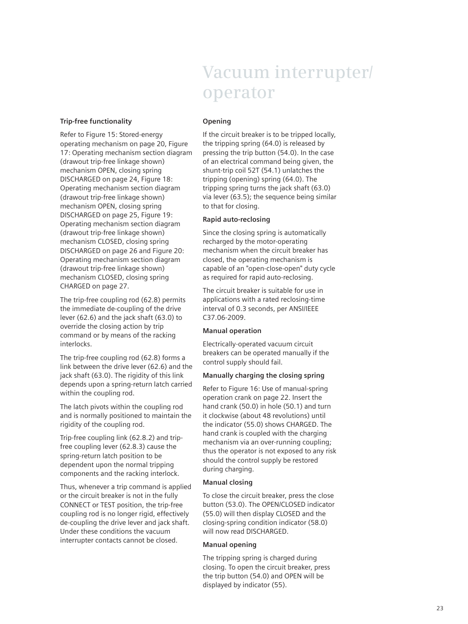 Vacuum interrupter/ operator | Siemens vacuum circuit breaker 38-3AH3 38 kV User Manual | Page 23 / 68