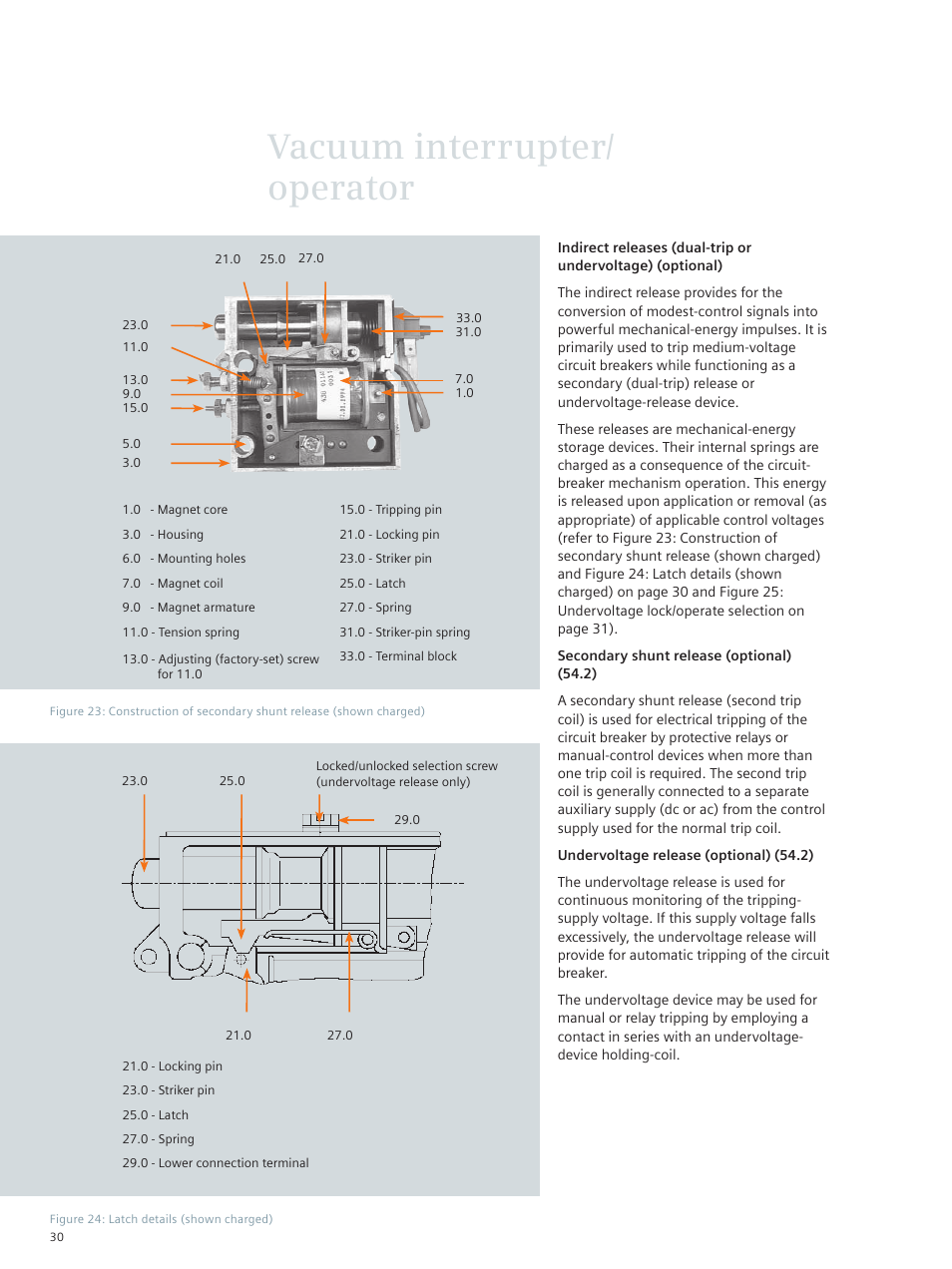 Vacuum interrupter/ operator | Siemens vacuum circuit breaker 38-3AH3 38 kV User Manual | Page 30 / 68