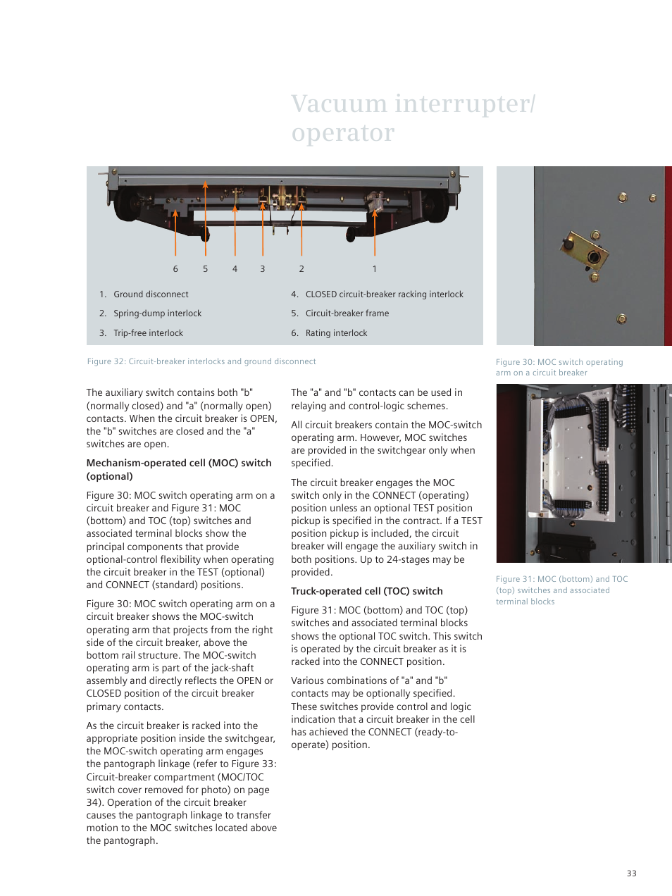 Vacuum interrupter/ operator | Siemens vacuum circuit breaker 38-3AH3 38 kV User Manual | Page 33 / 68