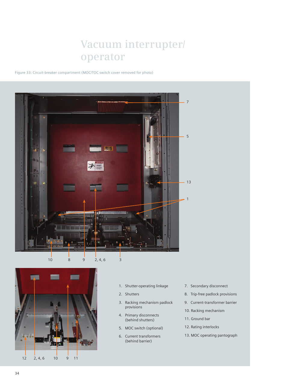 Vacuum interrupter/ operator | Siemens vacuum circuit breaker 38-3AH3 38 kV User Manual | Page 34 / 68