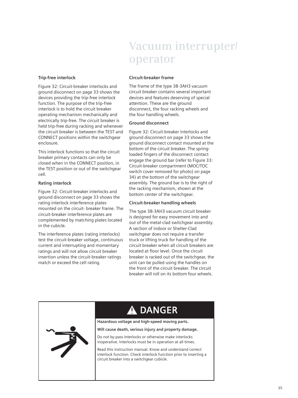 Vacuum interrupter/ operator | Siemens vacuum circuit breaker 38-3AH3 38 kV User Manual | Page 35 / 68