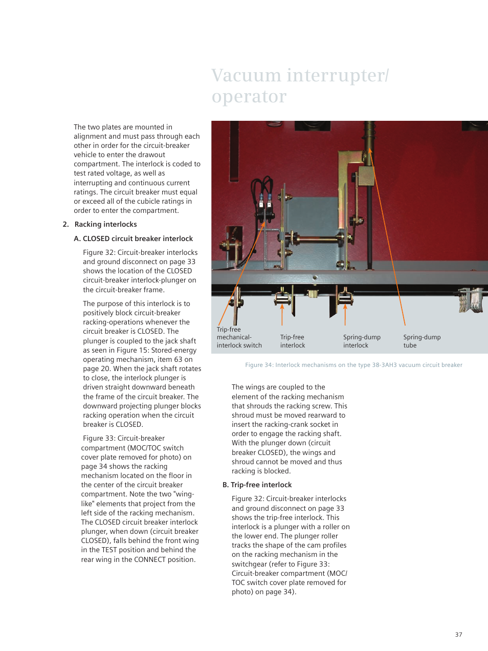 Vacuum interrupter/ operator | Siemens vacuum circuit breaker 38-3AH3 38 kV User Manual | Page 37 / 68