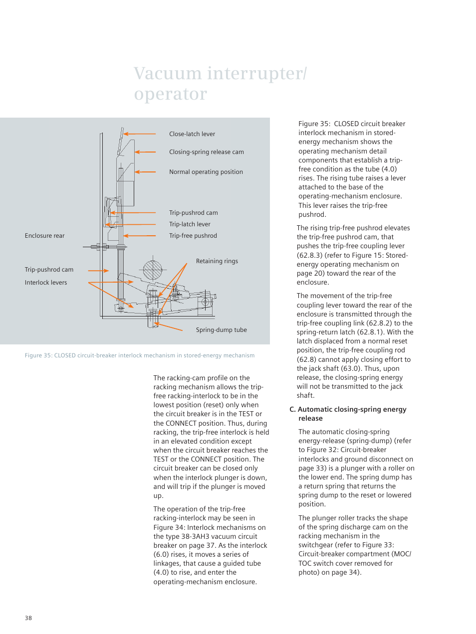 Vacuum interrupter/ operator | Siemens vacuum circuit breaker 38-3AH3 38 kV User Manual | Page 38 / 68