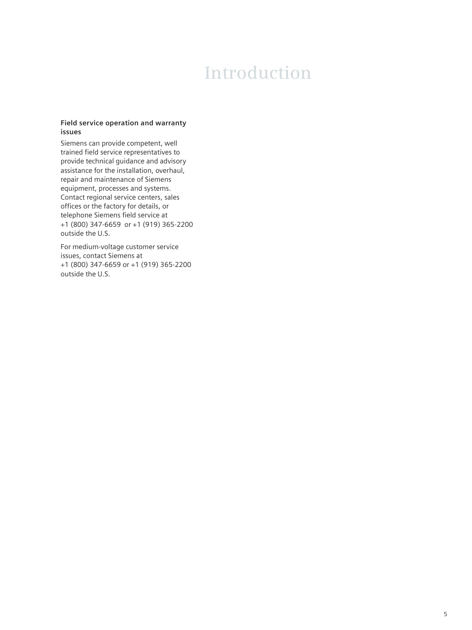 Introduction | Siemens vacuum circuit breaker 38-3AH3 38 kV User Manual | Page 5 / 68