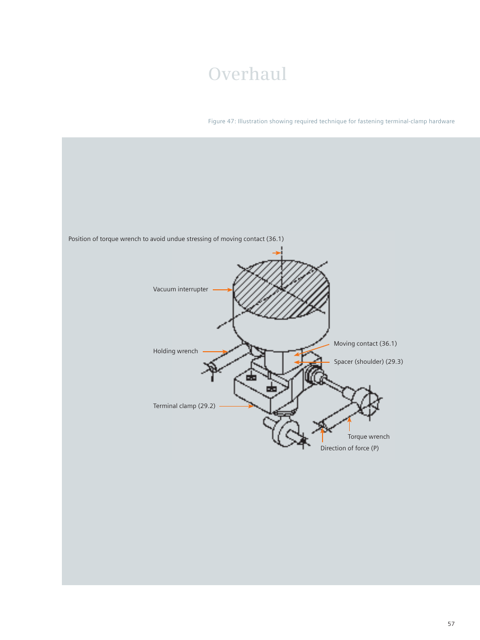 Overhaul | Siemens vacuum circuit breaker 38-3AH3 38 kV User Manual | Page 57 / 68